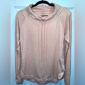 Athleta pink mock neck drawstring hoodie size women’s M